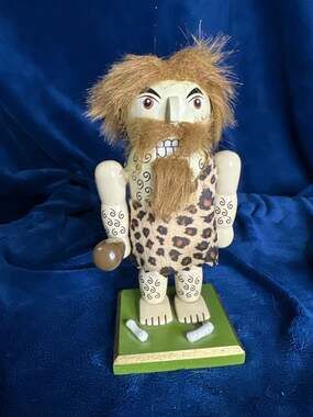 December Home 7-inch Caveman Nutcracker with Club and Leopard Print